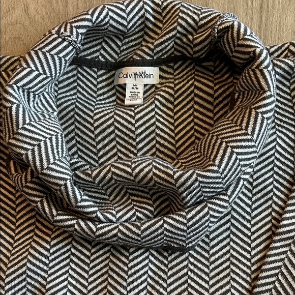 Calvin Klein Monochrome Chevron Cowl Neck Sweater - Picture 5 of 8